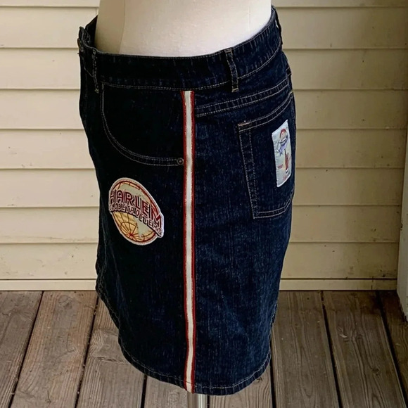 Fubu Harlem Globetrotters Denim Skirt Size 11/12 Vintage Jean Mini Basketball - Picture 4 of 10